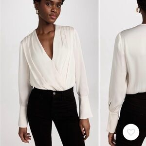 EUC Favorite Daughter ivory silk Date Night bodysuit size Small